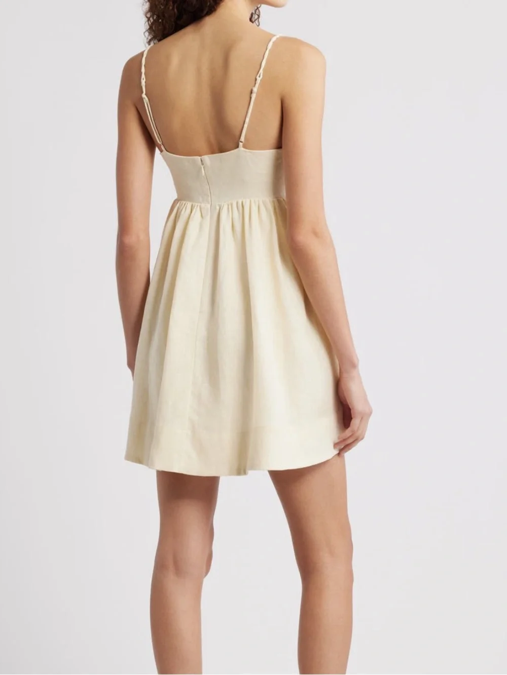FARM Rio Coconut Tree Embroidered Mini Dress Linen Size Medium NWT - Picture 3 of 11